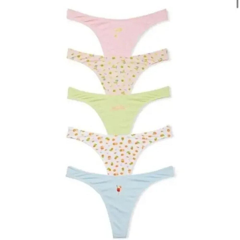 VICTORIA'S SECRET 5-Pack High-Leg Scoop Thong Panties